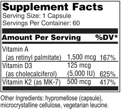 Vitamin A, D3 and K2 (PACK ONLY)